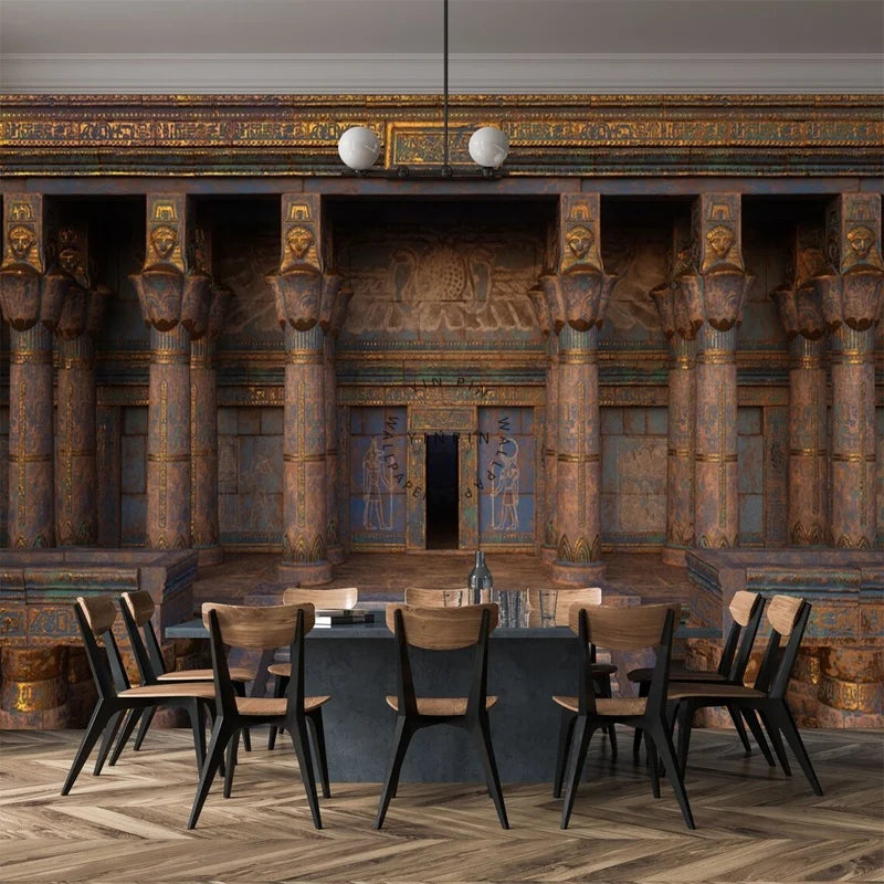 Ancient Egyptian Temples 3D Classic Modern Silk Waterproof Moisture-Proof Living Room Home Decoration Mural Wallpaper