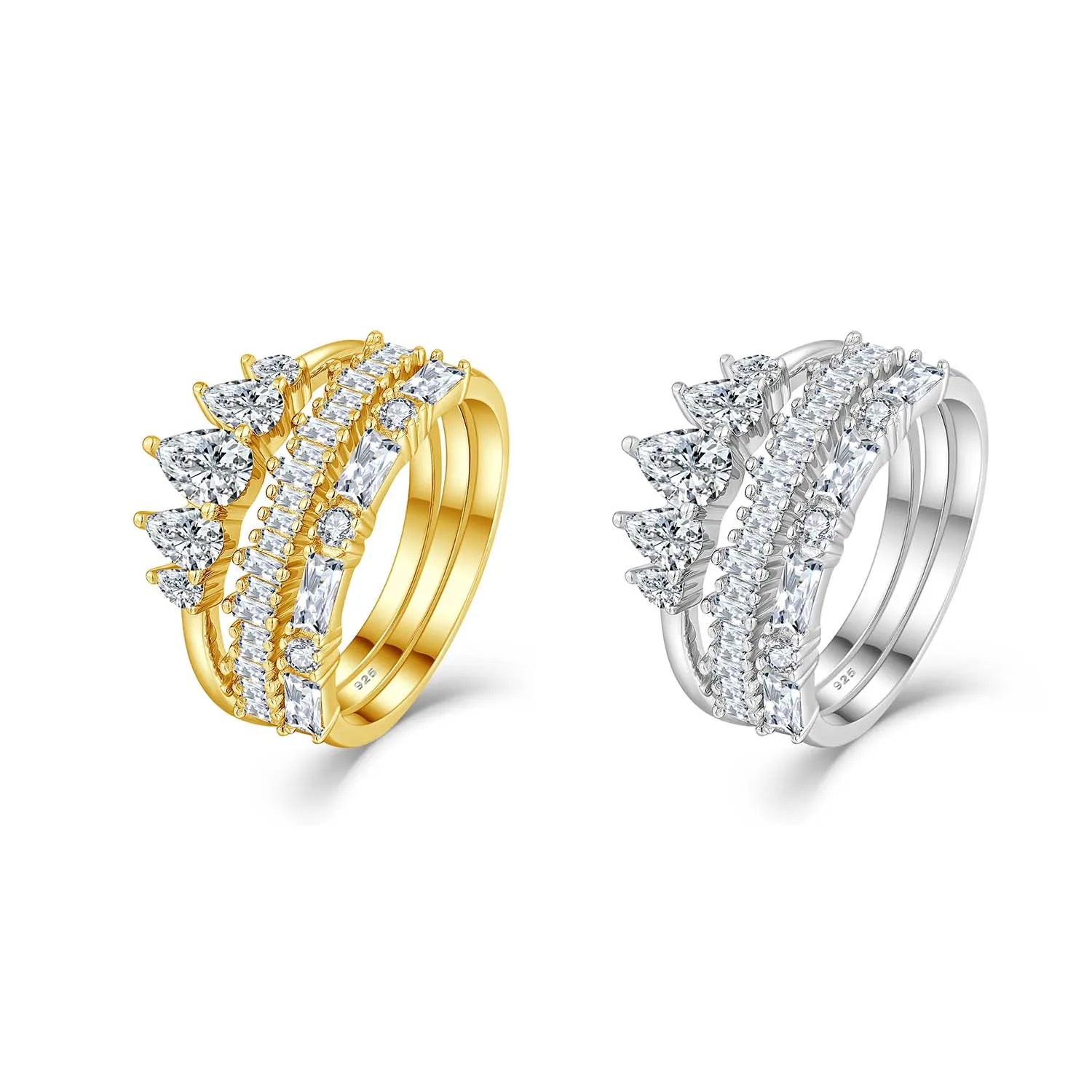 Qx Custom Gold Plated Luxury Fashion Fine Jewelry 925 Silver Zircon Rings for Women Valentine's Mother's Day Wedding Band Gift