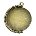 AA01350 Fit 30mm Round Cabochon Base Setting 5 Colors Double Sided Rotatable Style for Jewelry Making Accessories