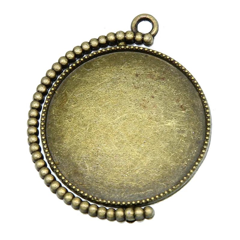AA01350 Fit 30mm Round Cabochon Base Setting 5 Colors Double Sided Rotatable Style for Jewelry Making Accessories