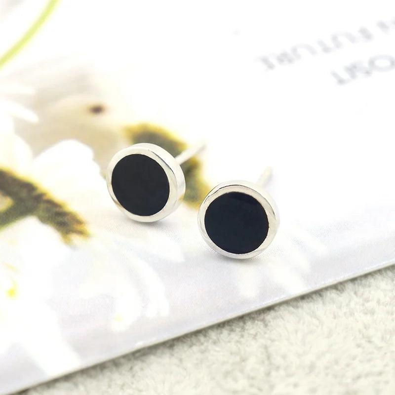 Fine Jewelry Earring Wholesale Fashion Jewelry S925 Black Unisex Silver Earrings for Women Men