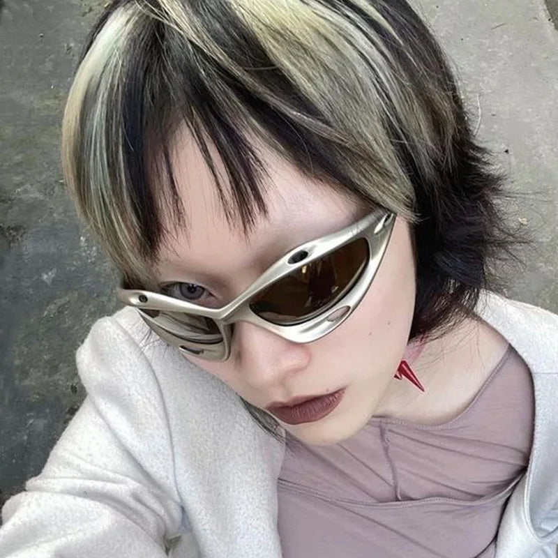 Full Rim Steampunk Oversized Sport Sun Glasses for Women 2024 Luxury Brand Gothic Shades Designer Punk Y2k Sunglasses Shades Men