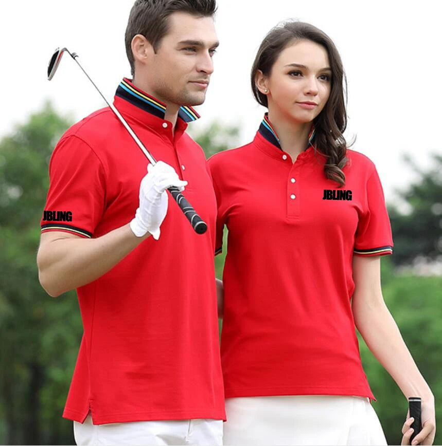 Custom Blank Man and Lady Yarn Dye Couple Golf Polo Shirt