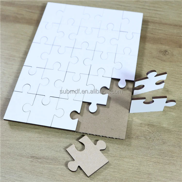 MDFSUB Custom Printing Eco-Friendly Educational HARDBOARD MDF JIGSAW PUZZLES A5 25 PIECES SUBLIMATION BLANKS