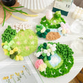 Handmade Green Coaster DIY Moss Desk Ornament Special-Shaped Fiber Art for Novice Needlework Special Handmade Package Included