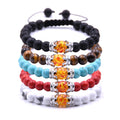 Healing Gemstone Braided Bracelet Adjustable Gemstone Beaded Yoga Meditation Reiki Balancing Quartz Jewelry Women Men MegaBDM