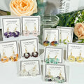 Natural Healing Stone Crystal Earrings Chakra Energy Gravel Earrings for Women Jewelry
