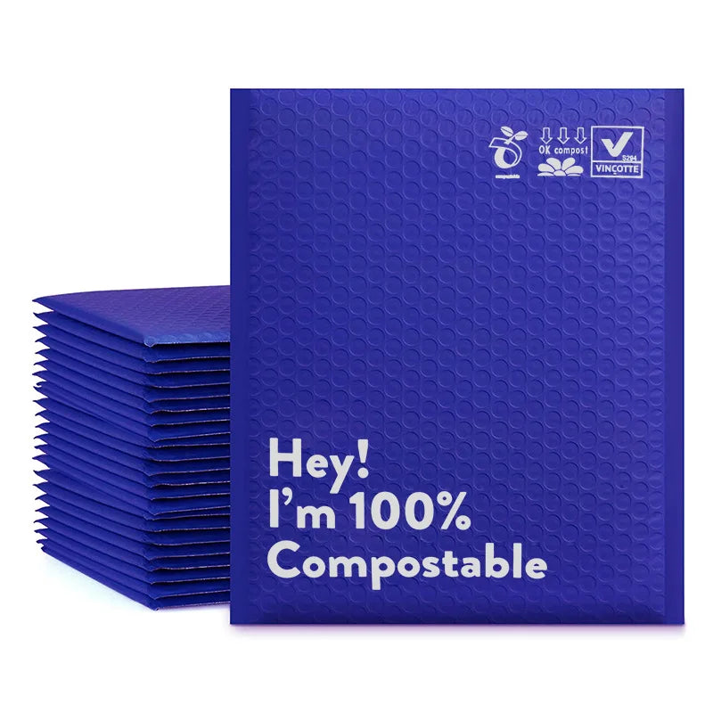 Custom 100% Biodegradable Bubble Mailing Bag Eco-Friendly Bubble Mailer Wrap Envelope Packaging Shipping Degradable Mailing Bag