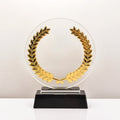 Cheap Round Glass Trophy Award Custom Quality 3D Engrave Round Blank Glass K9 Crystal Trophy Award Plaque Trophy