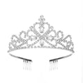 Silver Plated Zinc Alloy Crystal Rhinestone Party Wedding Pageant Crown for Women Bridal Hair Accessories