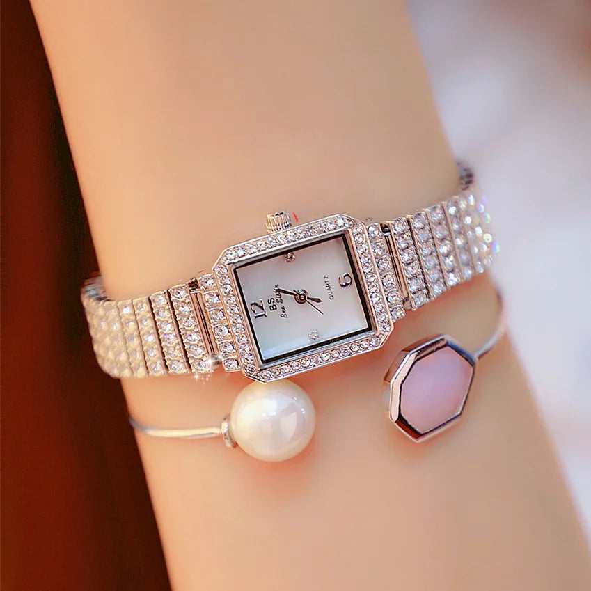BS BEE SISTER 0510A Ladies Watch Luxury Diamond Elegant Dress Bracelet Jewelry Simple Quartz Women Wrist Watch Relogio Feminino