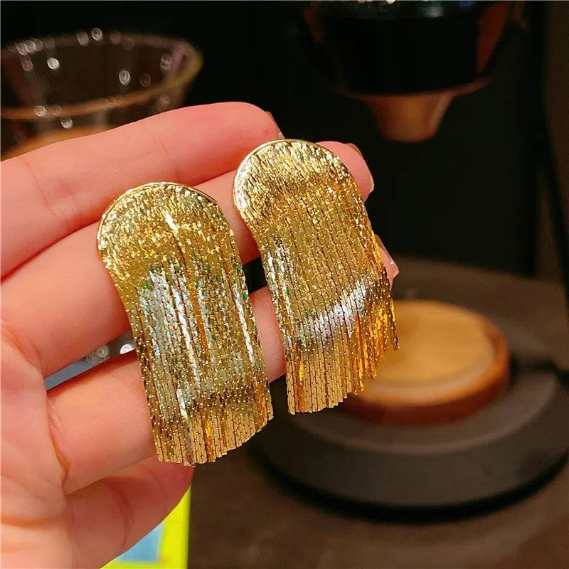 24K Gold Plated Drop Dangle Earrings Fashion Jewelry Luxury Ladies Bohemian Tassel Earrings