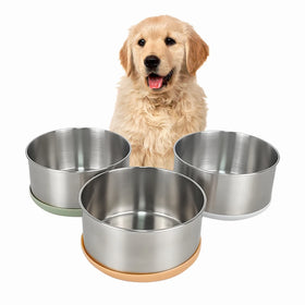 Lihong Wholesale 2022 New Dog Food Bowl Custom Raised Dog Cat Bowl Silicone Non-slip Bottom Dog Bowl Stainless Steel