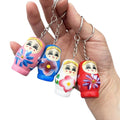 3*4cm Wood Matryoshka Dolls Keychain Pendant Russian Russian Matryoshka Dolls Nesting Doll Wooden Crafts Key Chain Toys for Kids