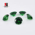 Baifu Factory 8mm Emerald Green Color Round Brilliant Cut Cubic Zirconia 4A 5A CZ for Jewelry Making