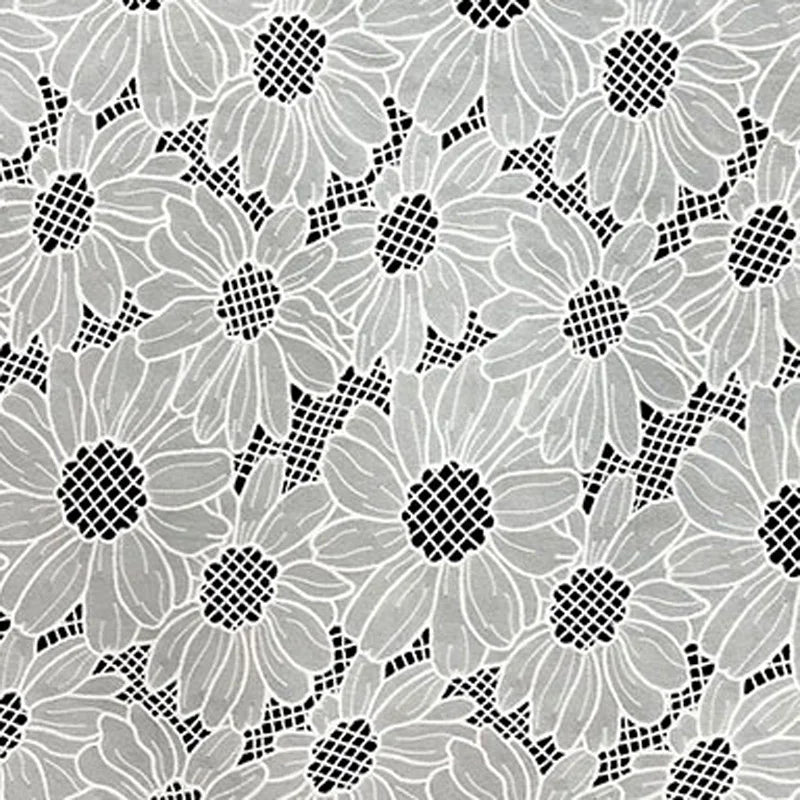 High-end Daisy Fashion Spring and Summer Laser Hollow Chiffon Embroidery Fabric