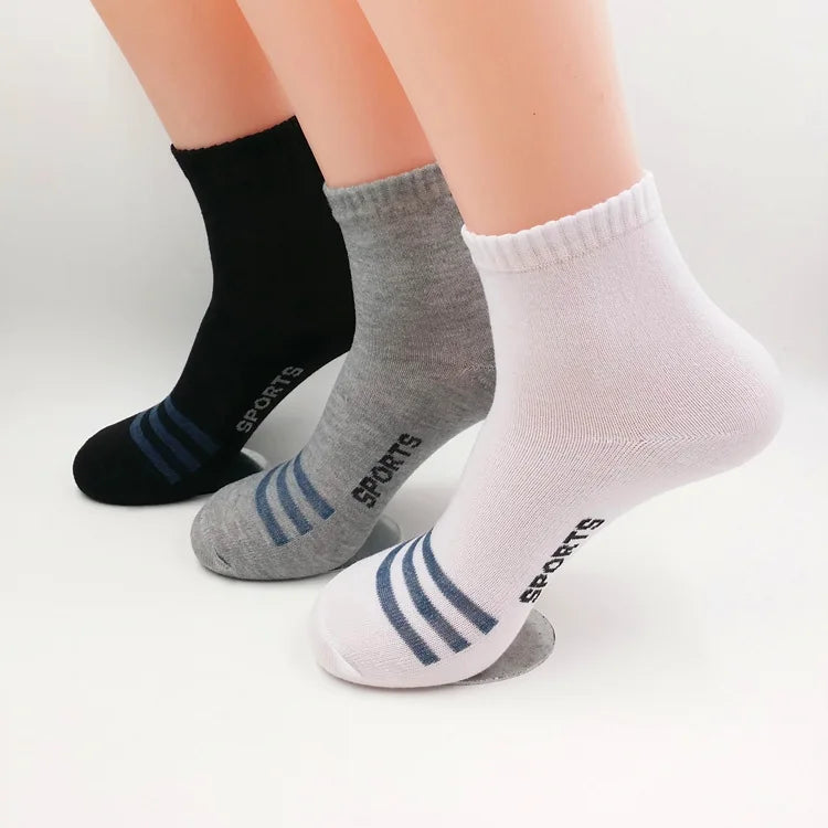 Youki Men's Mid-Calf Length Sport Sock Comfortable Breathable Knitted Plaid Pattern High Ankle for Spring Summer