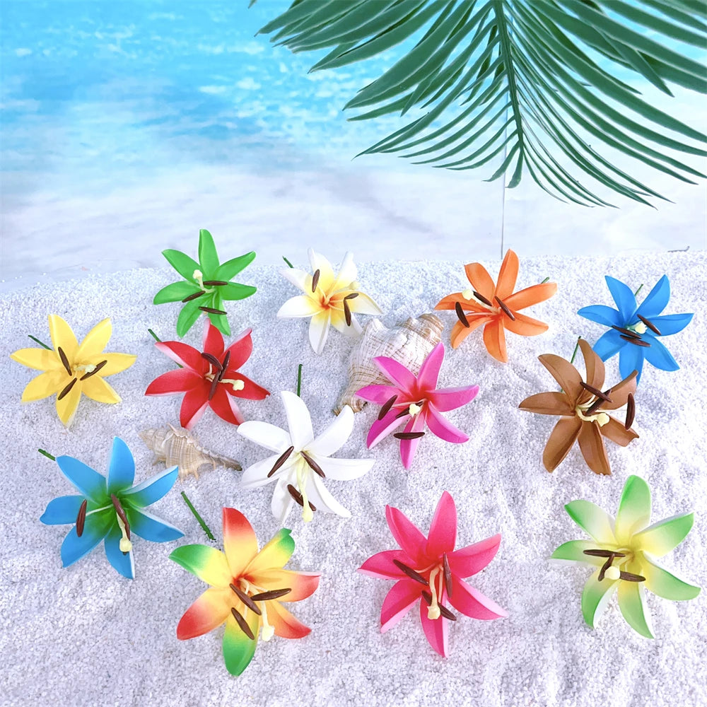 Multiple Color Plumeria Hair Pick Flower Foam Plumeria Hair Piece Fiji Japan Hair Accessories Flower