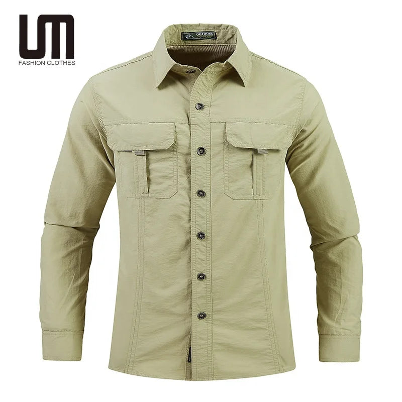 Liu Ming New Year 2025 Spring Autumn Fashion Men Casual Long Sleeve Plus Size 5XL Tops Cargo Shirts