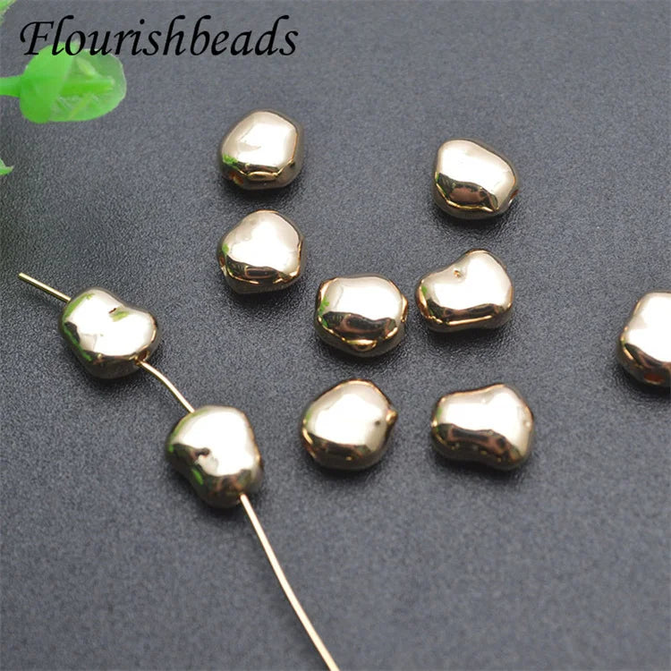 Jewelry Findings Nickel Free Anti Rust Gold Plated Irregular Nugget Metal Loose Beads for Necklace Bracelet Making