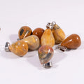 Huiying Natural Crazy Agate Necklace Healing Raw Gemstone Teardrop Shape Pendant Reiki Quartz Necklace Jewelry for Women jewelry