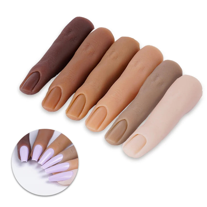 Wholesale Bendable Silicone False Hand Model Silicone Realistic Training Tool Nail Practice Finger With Joints