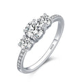 JZ1487 Custom Cubic Zirconia Eternity Rings Women CZ Jewelry Promise Engagement Wedding Three Stone 925 Sterling Silver Rings