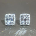 CAOSHI 2025 New Design Silver Plated Elegant Square Cut Diamond Stud Earrings for Women Bridal Proposal Party Jewelry