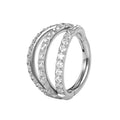 Titanium Zircon Silver Plated Seamless Segment Hoop Septum Nose Ring for Engagement Wedding Gift Party