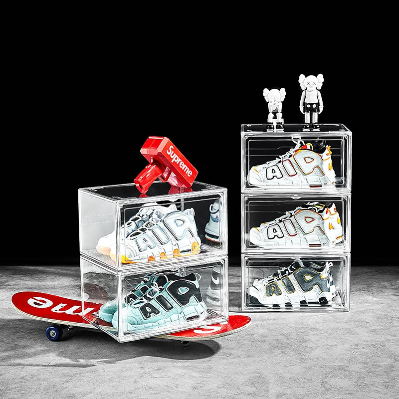 Customize Acrylic clear Plastic Stackable Organizer Shoes Organizer