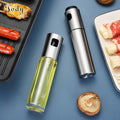 304 Household Kitchen Press Glass Oil Pot Stainless Steel Oil Spray Bottle