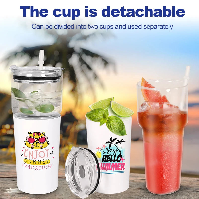 Termos De Sublimacin 25oz Glass Water Bottle 2 in 1 Stainless Steel  15oz Sublimation Blanks Travel Coffee Cup Tumbler