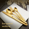 Wholesale Cheap PVD Coating Cutlery Stainless Steel Bulk Gold Black Color Handle Flatware Set With Custom Logo