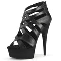 New Black Hollow Out 15 cm Pole Dance 6-inch High Heels Platform Leaky Toe Hollow Out Striptease Shoes Platform Sandals
