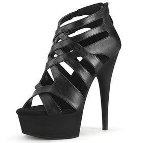 New Black Hollow Out 15 cm Pole Dance 6-inch High Heels Platform Leaky Toe Hollow Out Striptease Shoes Platform Sandals