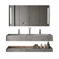 Luxury Hotel Floating Double Sided Basin Bathroom Dressing Table Set With Led Mirror Modern Bathroom Cabinet