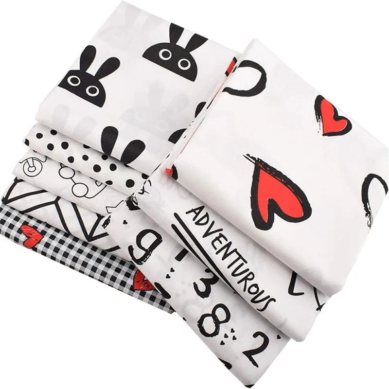 8pcs No Repeat Patterns 100% Cotton Fabric Squares Precut Cloth Patchwork Fat Bundle Scraps Eco-Friendly High-quality for Hand