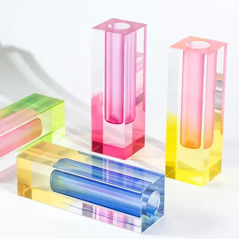 Home & Wedding Decor Artificial Acrylic Plastic Wedding Flowers Vase Crystal Crafts Vase Crafts for Wedding Center Home Decor