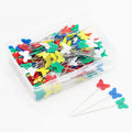 100pcs/box Quilting Pins Patchwork Butterfly Flat Head Straight Sewing Pins Mixed Colors Dressmaking Tool Needle