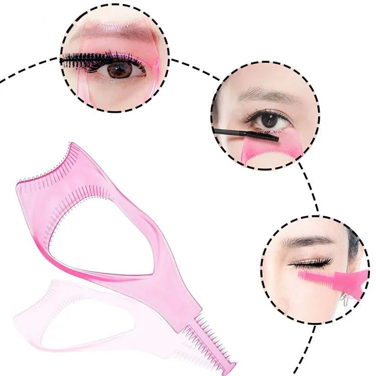 3 in 1 Eyelash Makeup Tool Upper Lower Eye Lash Mascara Guard Applicator Guide Eyelash Helper Assistant