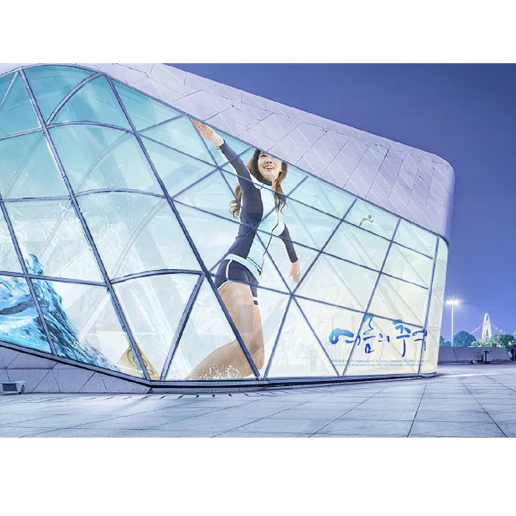 High Brightness Transparent LED Display Film Screen on Glass Flexible and Transparent LED Screen