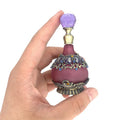 25ml Antiqued Vintage Craft Gift Home Decoration Metal Alloy Perfume Bottle Retro Arab Style Empty Glass Essential Oil Bottle