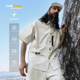 INFLATIONxCORDURA Ripstop Fabric Short Sleeve Shirt Men Outdoor Fashion Custom Shirt