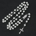 10mm Rhinestones Beads Pave Disco Ball Clay Beaded Necklace Shinny Polymer Clay Catholic Our Lady of Guadalupe Prayer Rosary