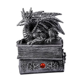 Resin Ornament Jewelry Box Study Decoration Jewelry Box Medieval Style Resin 3D Dragon Statue Treasure Chest