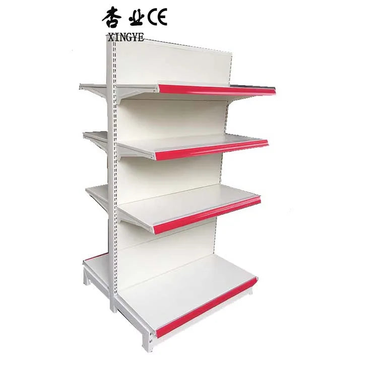 Customizable Medium Duty Supermarket Shelves Double-Sided Heavy Duty Grocery Shelves Factory-Supplied Rack