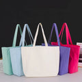 Plain Solid Colour Reusable Cotton Tote Canvas Shopping Bag With Bottom and Sides Custom Canvas Tote Bag With Custom logo