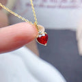 Fashion Dainty 925 Sterling Silver 18k Gold Plated Natural Garnet Jewelry Necklace for Women