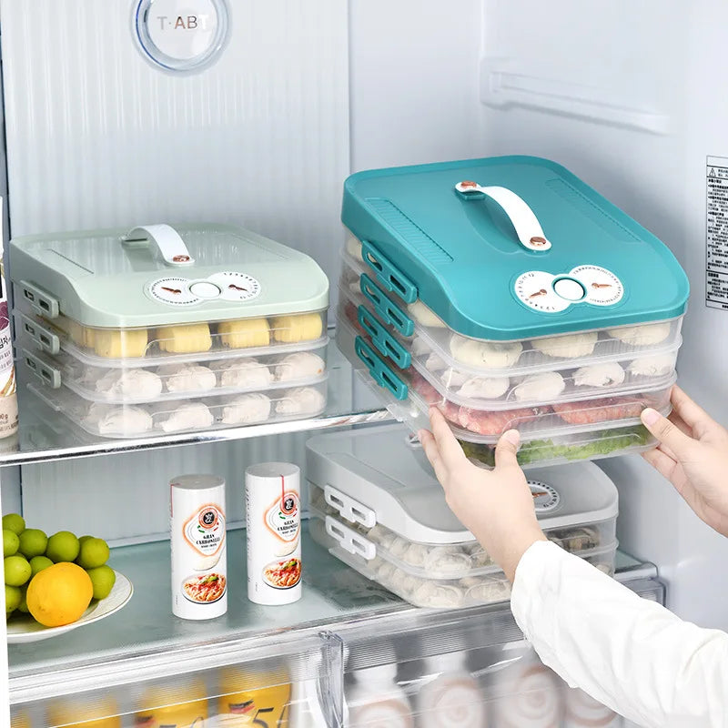 Reusable Stackable Kitchen Refrigerator Storage Container Dumpling Ravioli Freezer Box Dumpling Storage Box