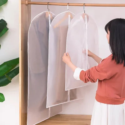 LIS HOME Clear PEVA Coating Foldable Multifunctional Suit Coat Garment Storage Bag for Wardrobe and Living Room
